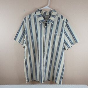 Hurley Cape Town Short Sleeve Woven SHIRT XL.Button Up Welcoming Multi Strip NWT